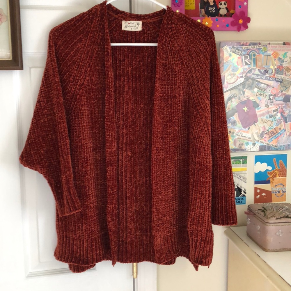 NWOT Super soft chenille cardigan sweater S